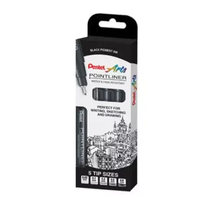 Pentel Pointliner fineliner Multi Black 5 pc(s)
