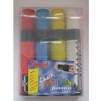Pentel Wet Erase Chalk Marker Chisel Tip 10-15Mm Line Assorted Colours (Pack 4) - Smw56/4-Bcgw