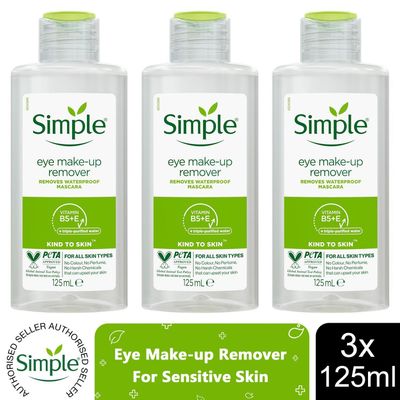 Simple Kind to Skin Eye Make-Up Remover for Sensitive Skin, 125ml - Buy 3 / 3 - Thumbnail 2