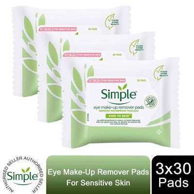 Simple Kind to Skin Eye Make-Up Remover Pads, Pack of 30 - White / 3 - Thumbnail 2
