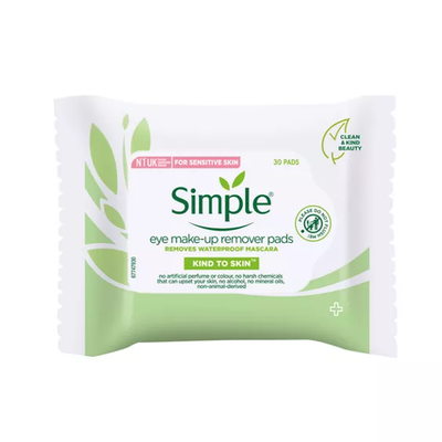 Simple Kind to Skin Eye Make-Up Remover Pads, Pack of 30 - White / 3