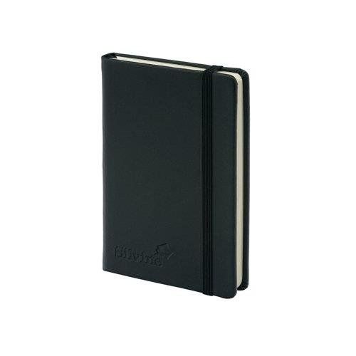 Silvine Executive A6 Casebound Soft Feel Cover Notebook Ruled 160 Pages Black - 196Bk - Image 1