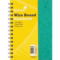 Silvine Luxpad A5 Wirebound Pressboard Cover Notebook Ruled 200 Pages Green (Pack 6) - Spa5 - Image 1