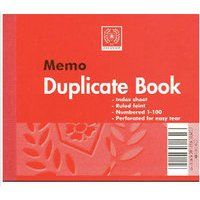 Silvine 210x127mm Duplicate Memo Book Carbon Ruled 1-100 Taped Cloth Binding 100 Sets (Pack 6) - 601