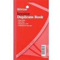Silvine 210x127mm Duplicate Invoice Book Carbon Ruled 1-100 Taped Cloth Binding 100 Sets (Pack 6) - 611