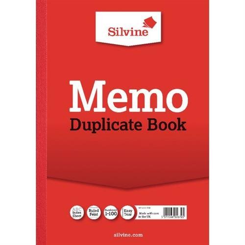 Silvine A4 Duplicate Memo Book Carbon Ruled 1-100 Taped Cloth Binding 100 Sets (Pack 6) - 614 - Image 1