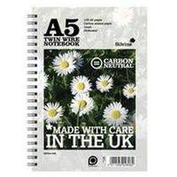 Silvine Carbon Zero Wirebound Notebook A5 120 Page Ruled White (Pack 5) - R303