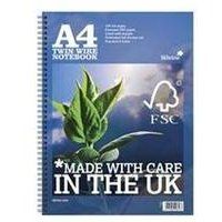 Silvine Premium Fsc A4 Wirebound Card Cover Notebook Ruled 160 Pages Blue (Pack 5) - R202