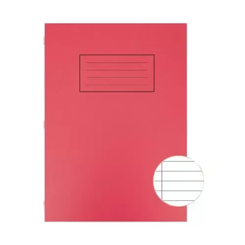 Silvine A4 Exercise Book Ruled Red 80 Pages (Pack 10) - EX107 - Image 1