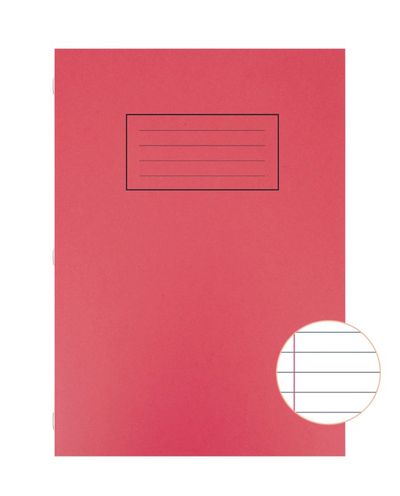 Silvine A4 Exercise Book Ruled Red 80 Pages (Pack 10) - EX107 - Thumbnail 2