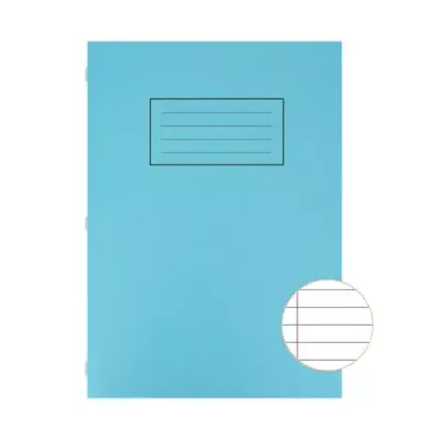 Silvine A4 Exercise Book Ruled Blue 80 Pages (Pack 10) - EX108 - Thumbnail 2