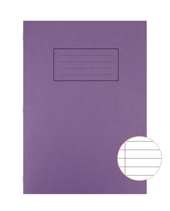 Silvine A4 Exercise Book Ruled Purple 80 Pages (Pack 10) - EX111 - Image 1