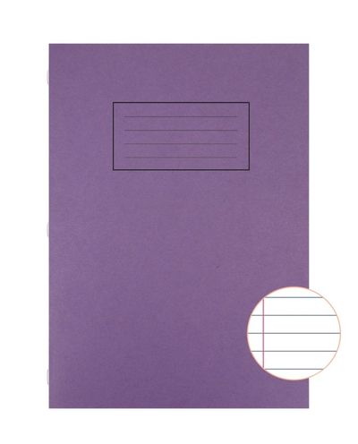 Silvine A4 Exercise Book Ruled Purple 80 Pages (Pack 10) - EX111