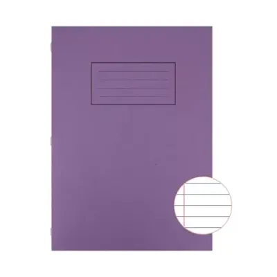 Silvine A4 Exercise Book Ruled Purple 80 Pages (Pack 10) - EX111 - Thumbnail 2