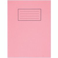 Silvine 9x7 inch/229x178mm Exercise Book Plain Pink 80 Pages (Pack 10) - EX112