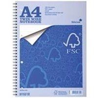 Silvine A4+ Wirebound Card Cover Notebook Fsc Ruled 160 Pages Blue (Pack 5) - Fsctw80 - Image 1
