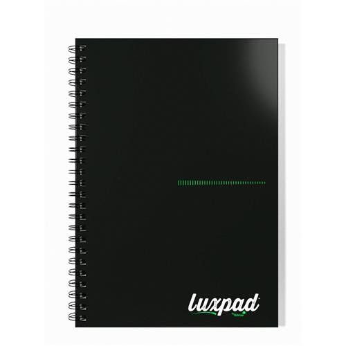 Silvine Luxpad Recycled Twin Wire Hardback Notebook A5 140 Page Ruled 100% Recycled Paper Black (Pack 5) - THBPINA5RE - Image 1