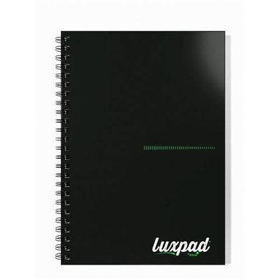 Silvine Luxpad Recycled Twin Wire Hardback Notebook A5 140 Page Ruled 100% Recycled Paper Black (Pack 5) - THBPINA5RE