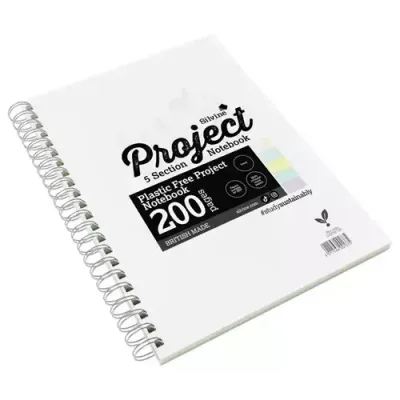 Luxpad SEN Tinted Paper Project Book A4 Plastic Free With 5 Coloured Sections 200 Page Ruled With Margin (Pack 5) - LUXPBTIN