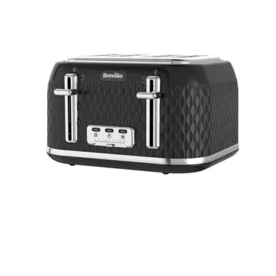 BREVILLE Curve VTT786 4-Slice Toaster - Black, Black - Thumbnail 2