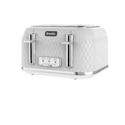 BREVILLE Curve VTT911 4-Slice Toaster - White & Chrome, White - Thumbnail 2