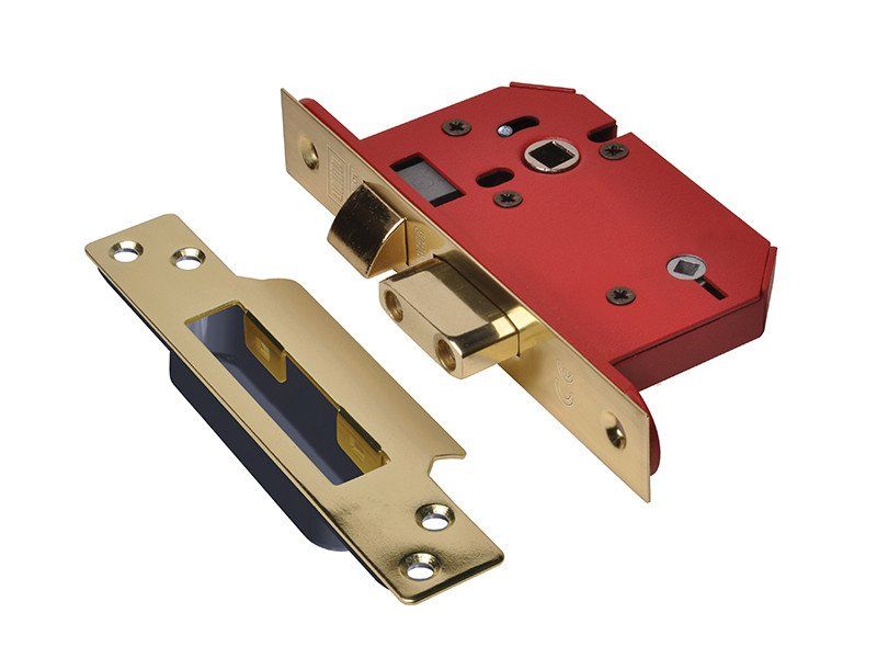 Union Y22WCS-PB-2.5 Strongbolt 22Wcs Mortice Bathroom Lock Polished Brass 68Mm 2.5In Visi - Image 1