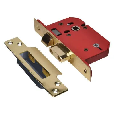 Union Y22WCS-PB-2.5 Strongbolt 22Wcs Mortice Bathroom Lock Polished Brass 68Mm 2.5In Visi - Thumbnail 2
