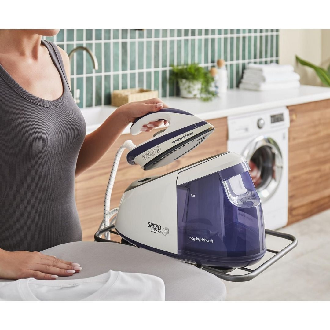 Morphy Richards 333202 SpeedSteam 3000W Steam Generator Iron - Purple - Image 1