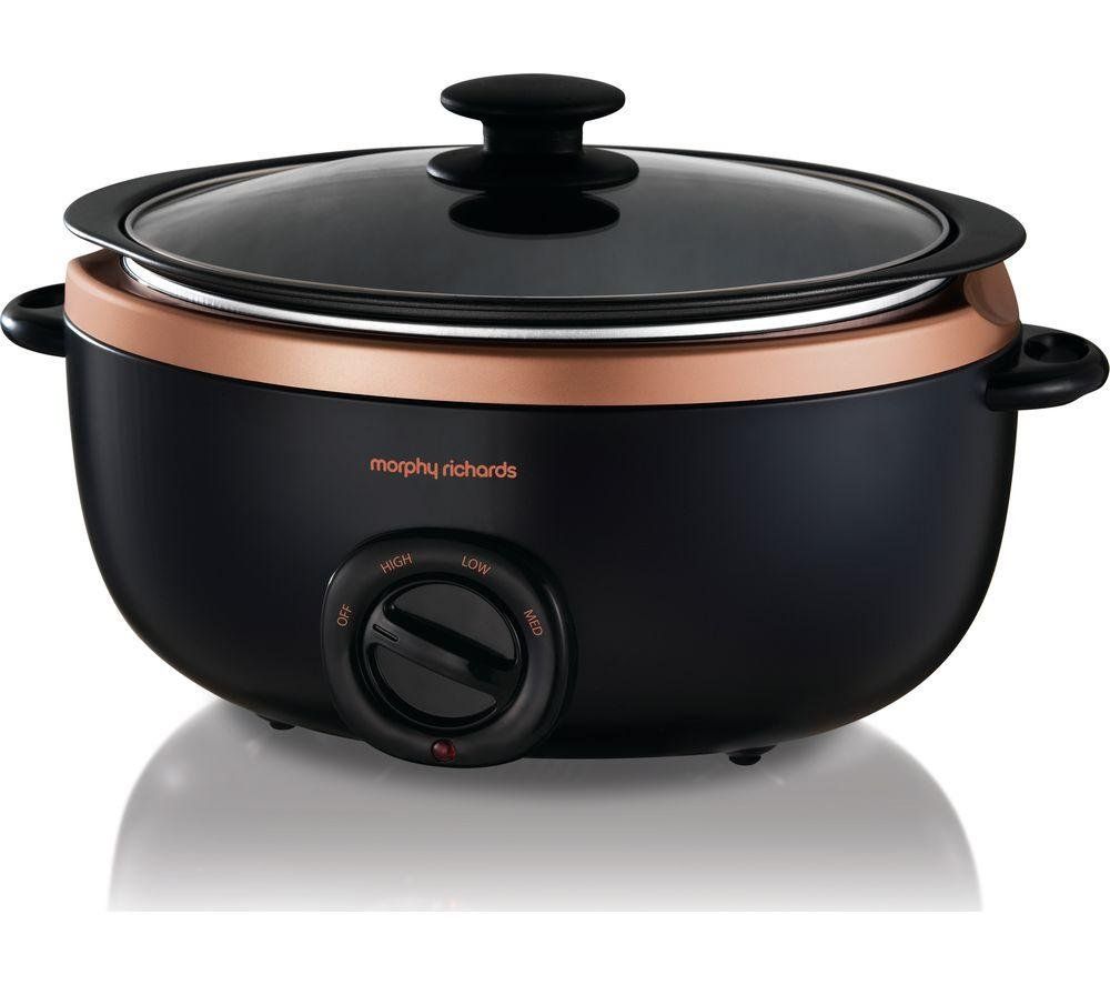 MORPHY RICHARDS Evoke Sear & Stew 461016 Slow Cooker - Black & Rose Gold, Gold,Black - Image 1