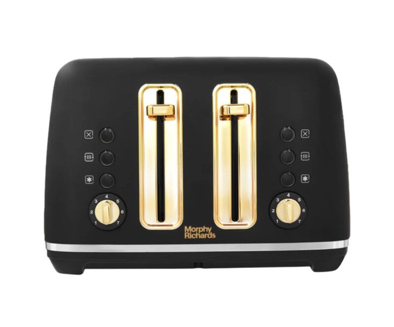 MORPHY RICHARDS Accents Gold 242047 4-Slice Toaster - Black, Black,Gold - Image 1