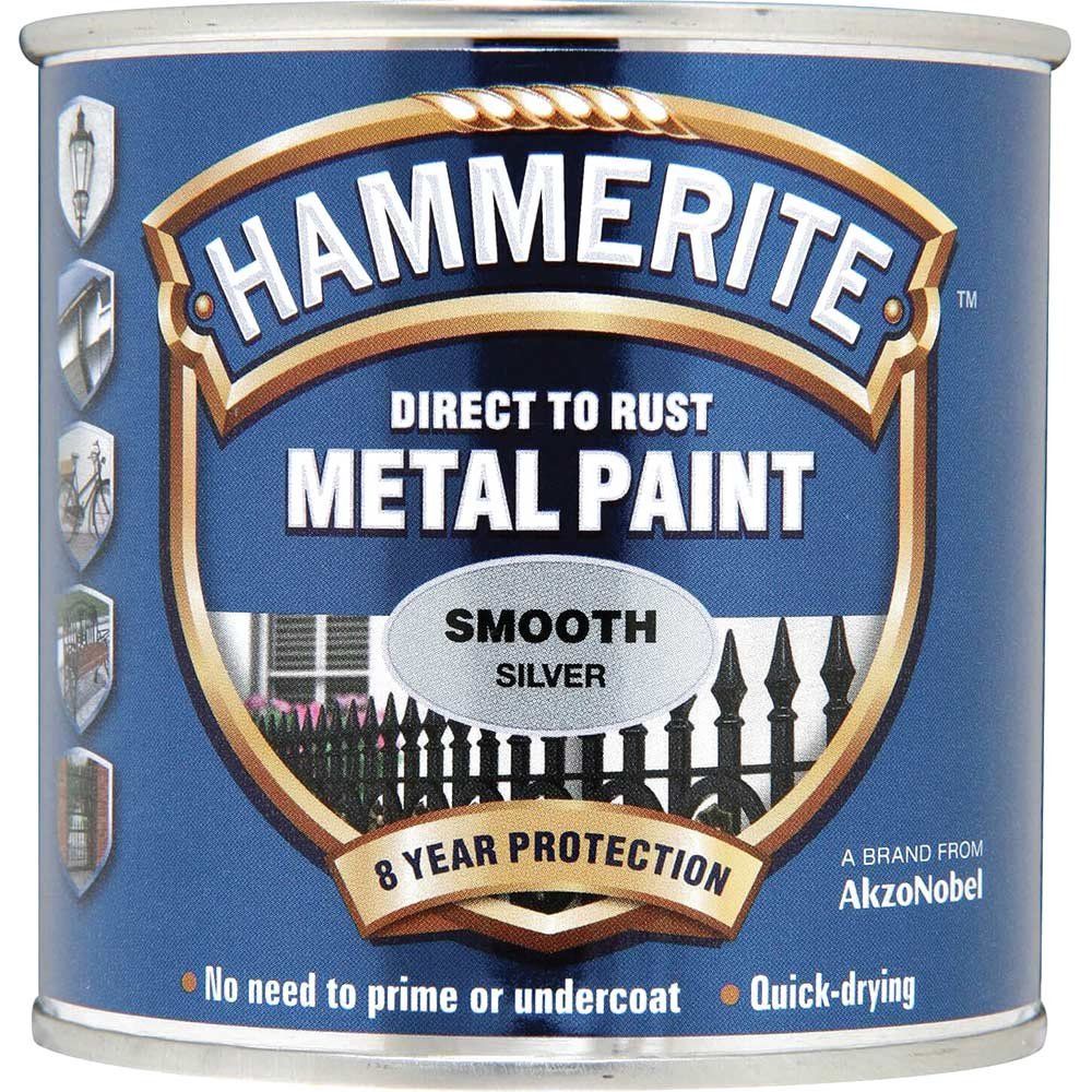 Hammerite 5092808 Direct To Rust Smooth Finish Metal Paint Silver 750Ml - Image 1