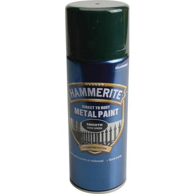 Hammerite 5092821 Direct To Rust Smooth Finish Aerosol Dark Green 400Ml