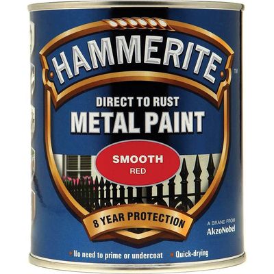 Hammerite 5092824 Direct To Rust Smooth Finish Metal Paint Red 750Ml