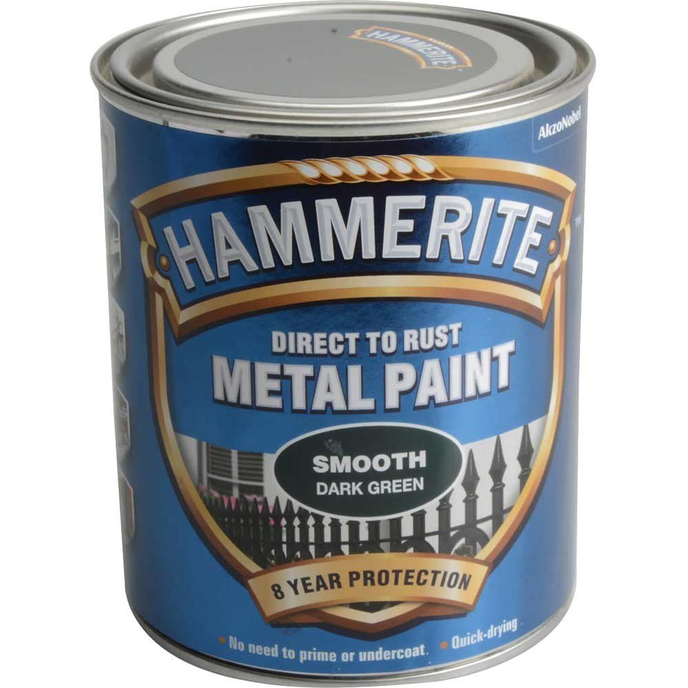 Hammerite 5092825 Direct To Rust Smooth Finish Metal Paint Dark Green 750Ml - Image 1