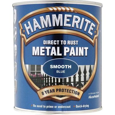 Hammerite 5092826 Direct To Rust Smooth Finish Metal Paint Blue 750Ml