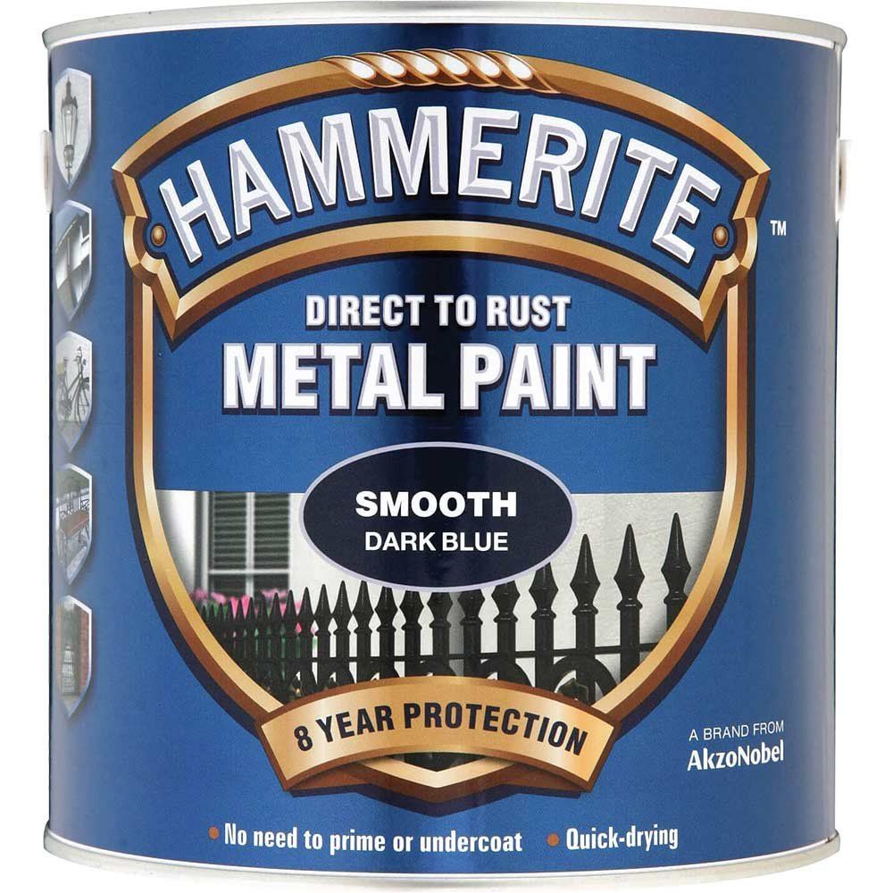 Hammerite 5084845 Direct To Rust Smooth Finish Metal Paint Dark Blue 2.5 Litre - Image 1