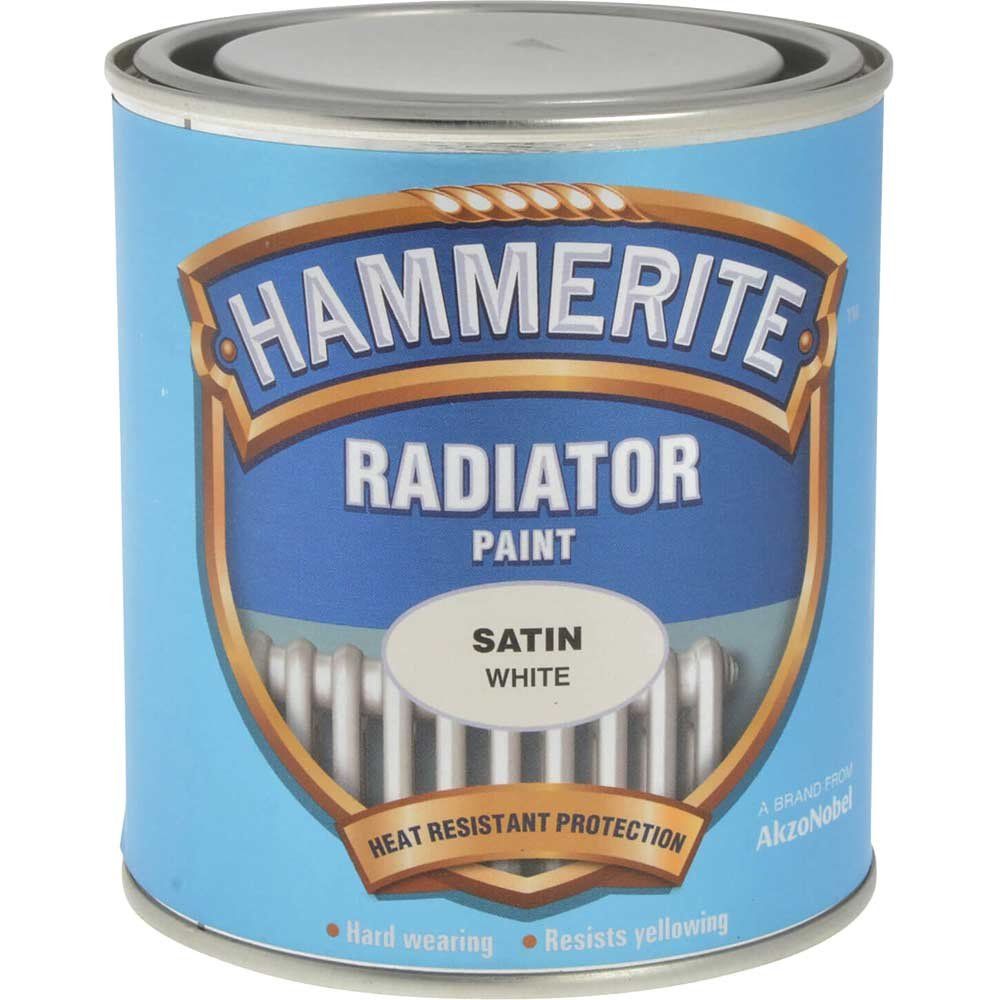 Hammerite 5084917 Radiator Paint Satin White 500Ml - Image 1