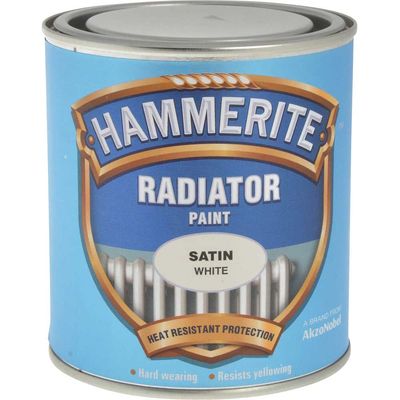 Hammerite 5084917 Radiator Paint Satin White 500Ml