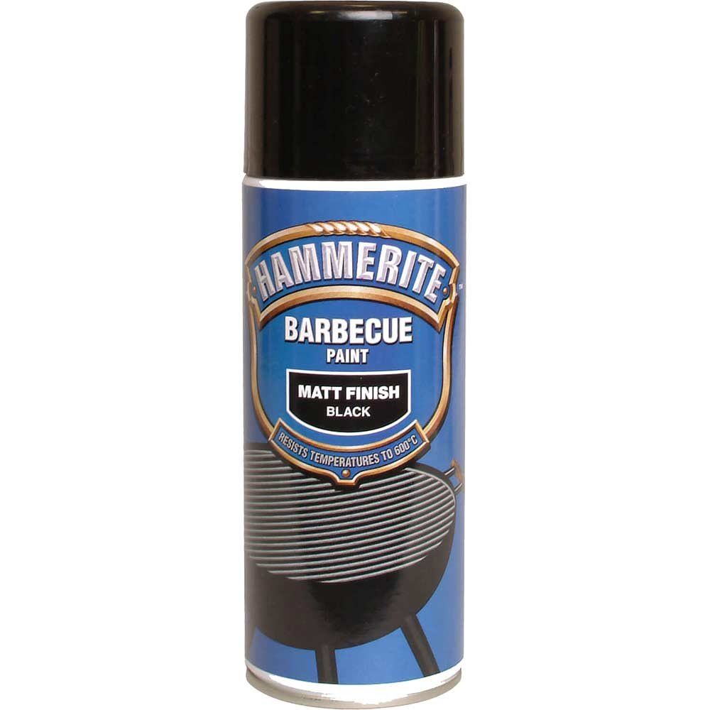 Hammerite 5092865 Bbq Paint Aerosol Black Matt 400Ml - Image 1