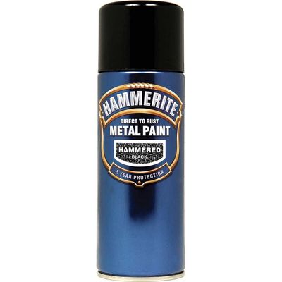 Hammerite 5084781 Direct To Rust Hammered Finish Aerosol Black 400Ml