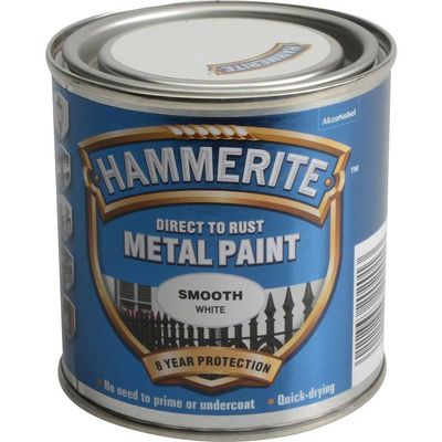 Hammerite 5084857 Direct To Rust Smooth Finish Metal Paint White 250Ml