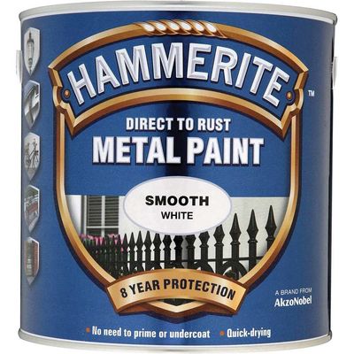 Hammerite 5084860 Direct To Rust Smooth Finish Metal Paint White 2.5 Litre