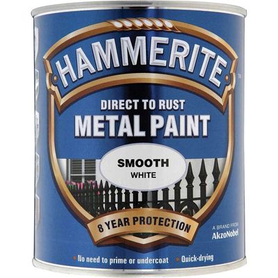 Hammerite 5092956 Direct To Rust Smooth Finish Metal Paint White 750Ml