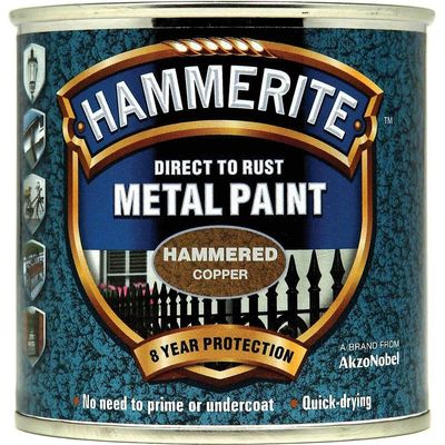Hammerite 5084822 Direct To Rust Hammered Finish Metal Paint Copper 250Ml