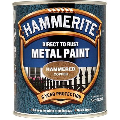 Hammerite 5092964 Direct To Rust Hammered Finish Metal Paint Copper 750Ml