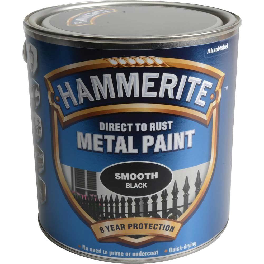 Hammerite 5084866 Direct To Rust Smooth Finish Metal Paint Black 2.5 Litre - Image 1
