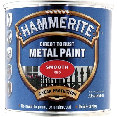 Hammerite 5084869 Direct To Rust Smooth Finish Metal Paint Red 250Ml