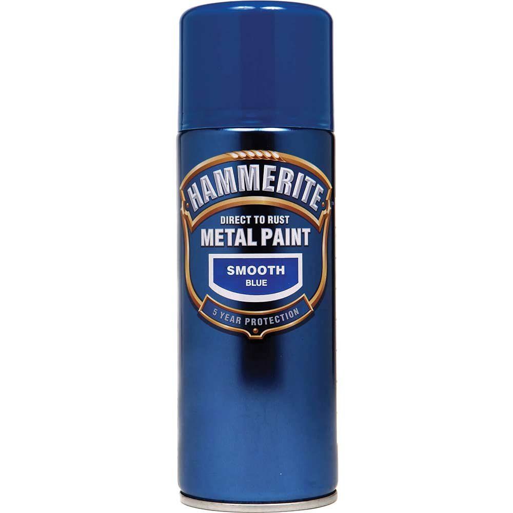 Hammerite 5092970 Direct To Rust Smooth Finish Aerosol Blue 400Ml - Image 1