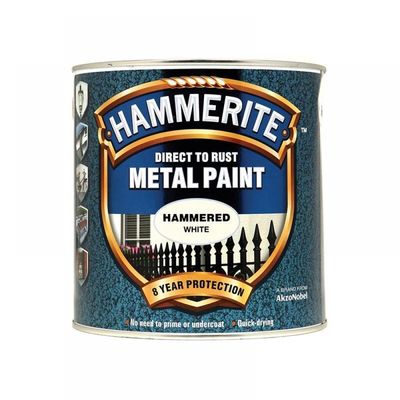 Hammerite Hammered Finish Metal Paint White 2500ml