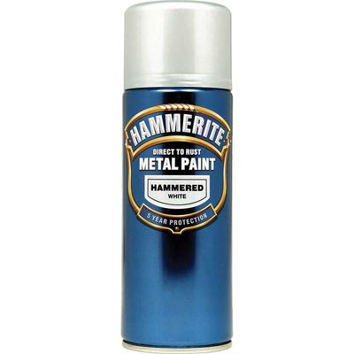 Hammerite 5084784 Direct To Rust Hammered Finish Aerosol White 400Ml